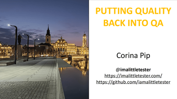 Kwaliteit terug in QA: Verslag van Corina Pip’s presentatie op Test Automation Days 2025